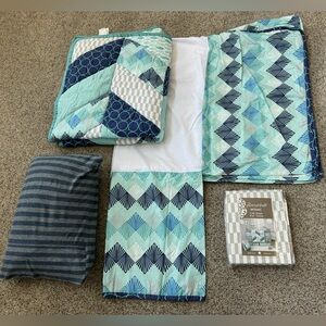 Peanutshell Crib Bedding Set - 3 Pieces - Crib Quilt, Crib Sheet, Crib Skirt